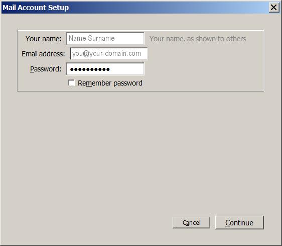 Basic Account Setup in Thunderbird