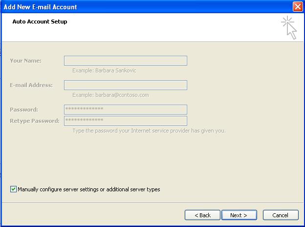 Outlook 2007: Manually Configure Email